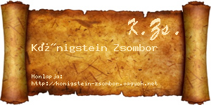 Königstein Zsombor névjegykártya